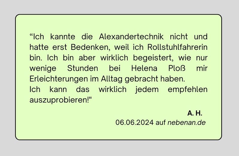 Eindrücke aus der Alexandertechnik-Arbeit